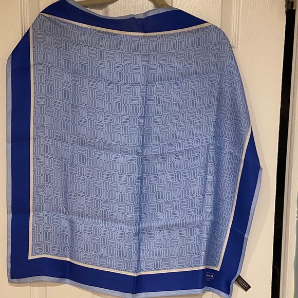 Coach Light Blue Geometric Scarf - Picture 8 of 11